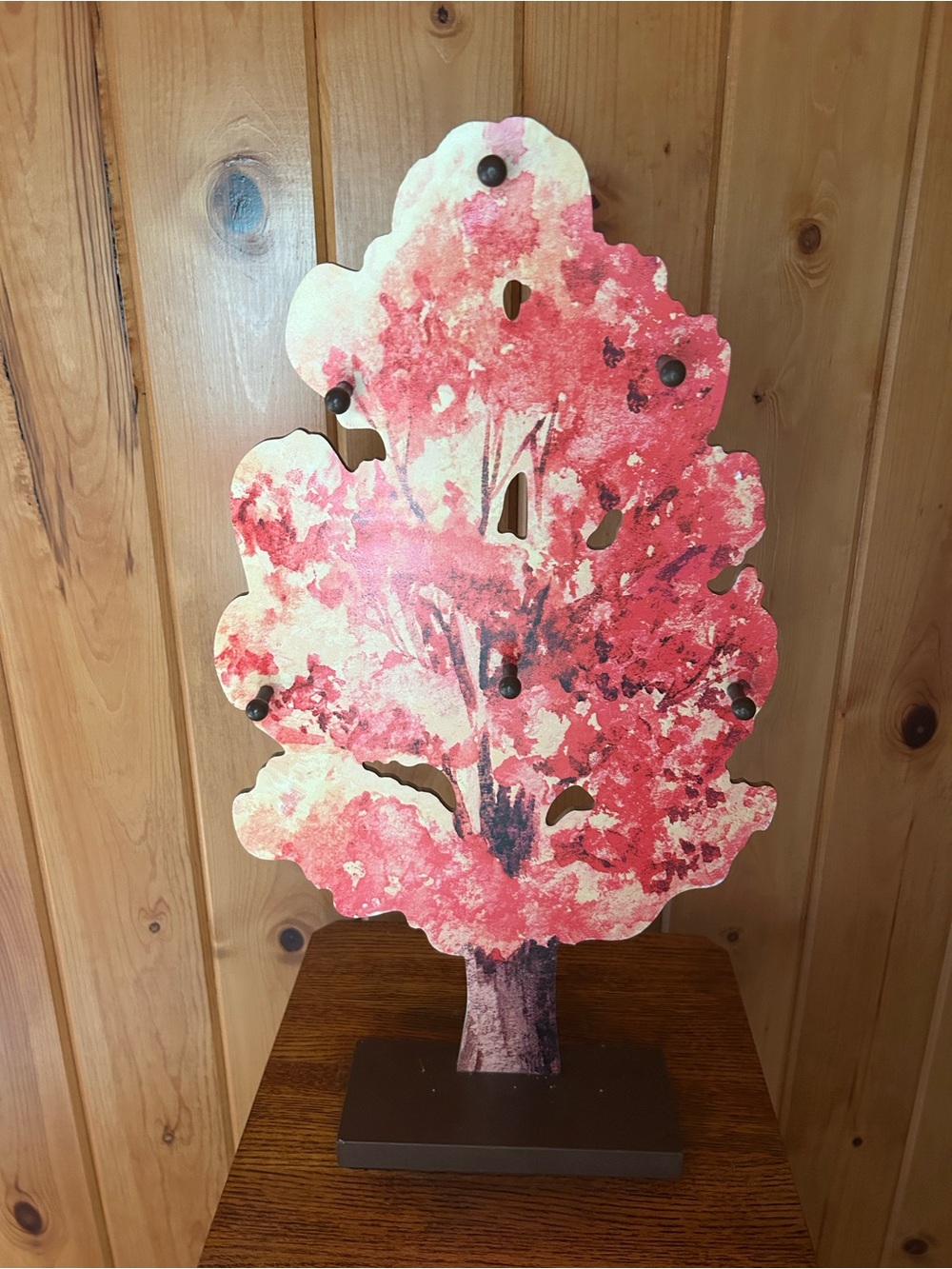 Decorative Fall Tree Figurine with Pegs